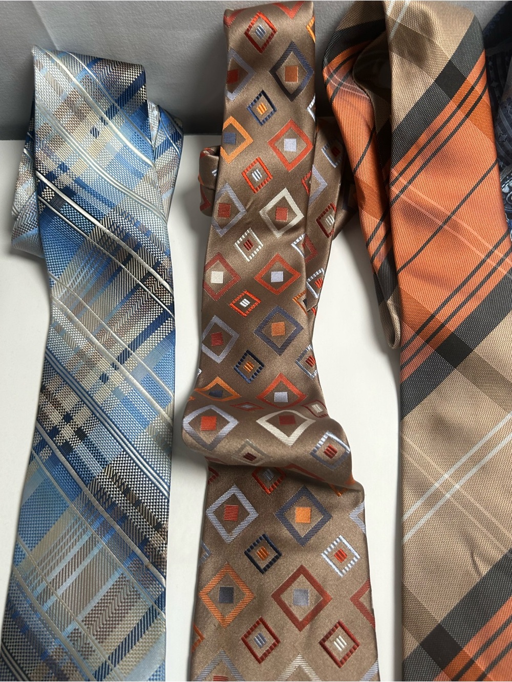 Assorted Men's Necktie Pack - Blue, Black, Tan, Orange, Brown 6ct. - Picture 11 of 13